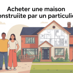 acheter une maison construite par un particulier illustration famille devant maison