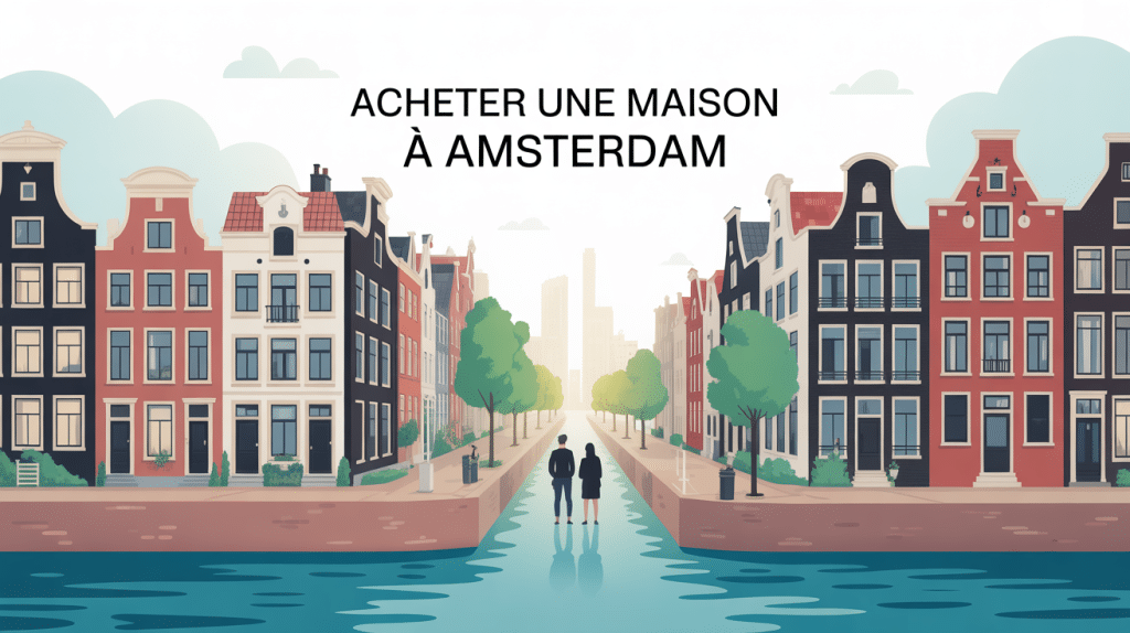 amsterdam maison acheteurs canal illustration