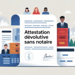 illustration attestation dévolutive sans notaire main héritiers