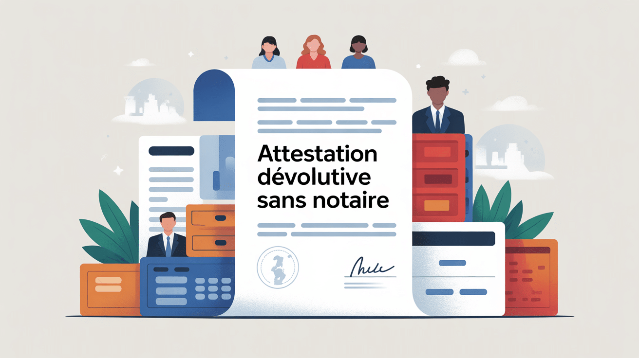 illustration attestation dévolutive sans notaire main héritiers