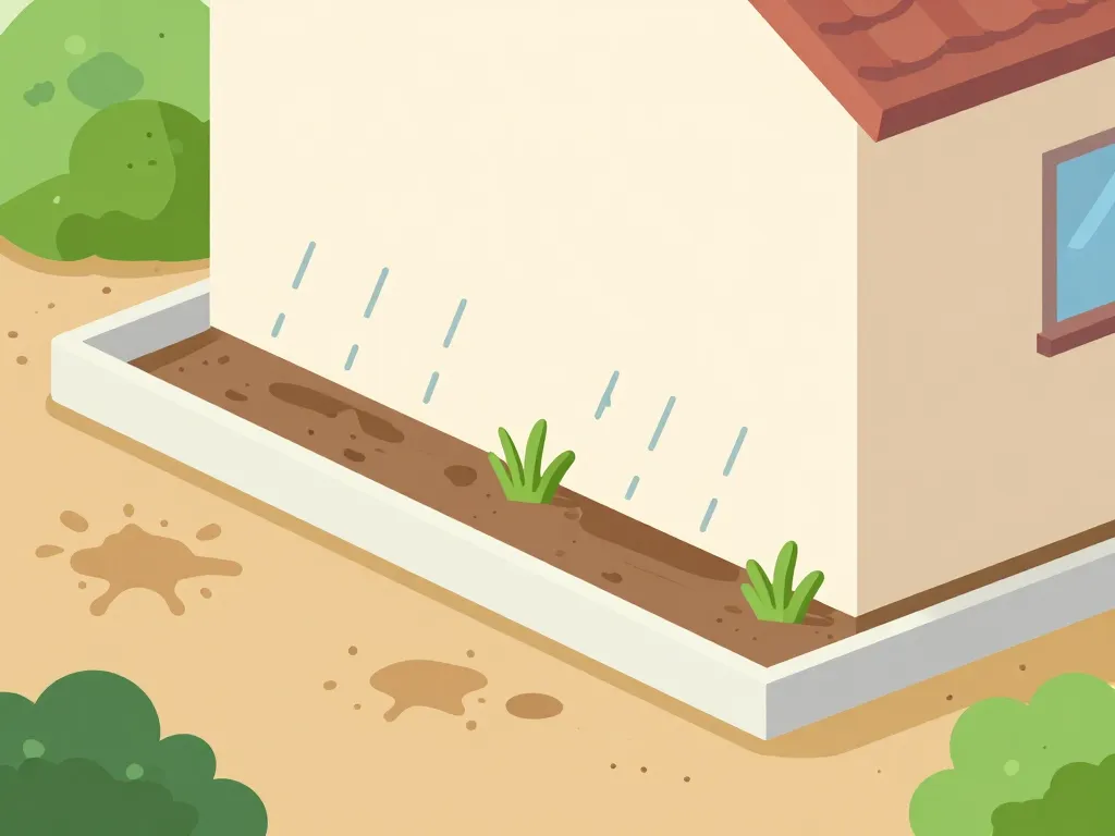 bordure de propreté maison protège façade fondation contre pluie