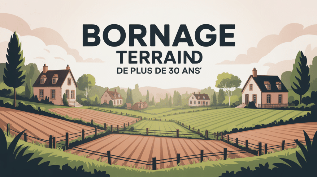 illustration bornage terrain de plus de 30 ans village parcelles