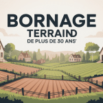illustration bornage terrain de plus de 30 ans village parcelles
