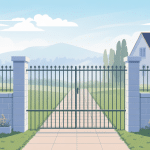 Illustration clôture en retrait de la limite séparative