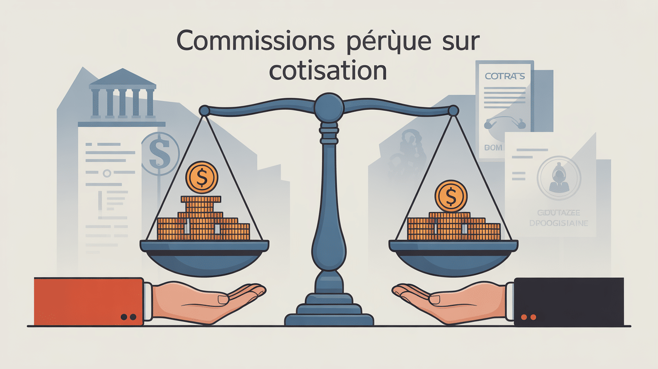 illustration commissions percues cotisation balance pieces main