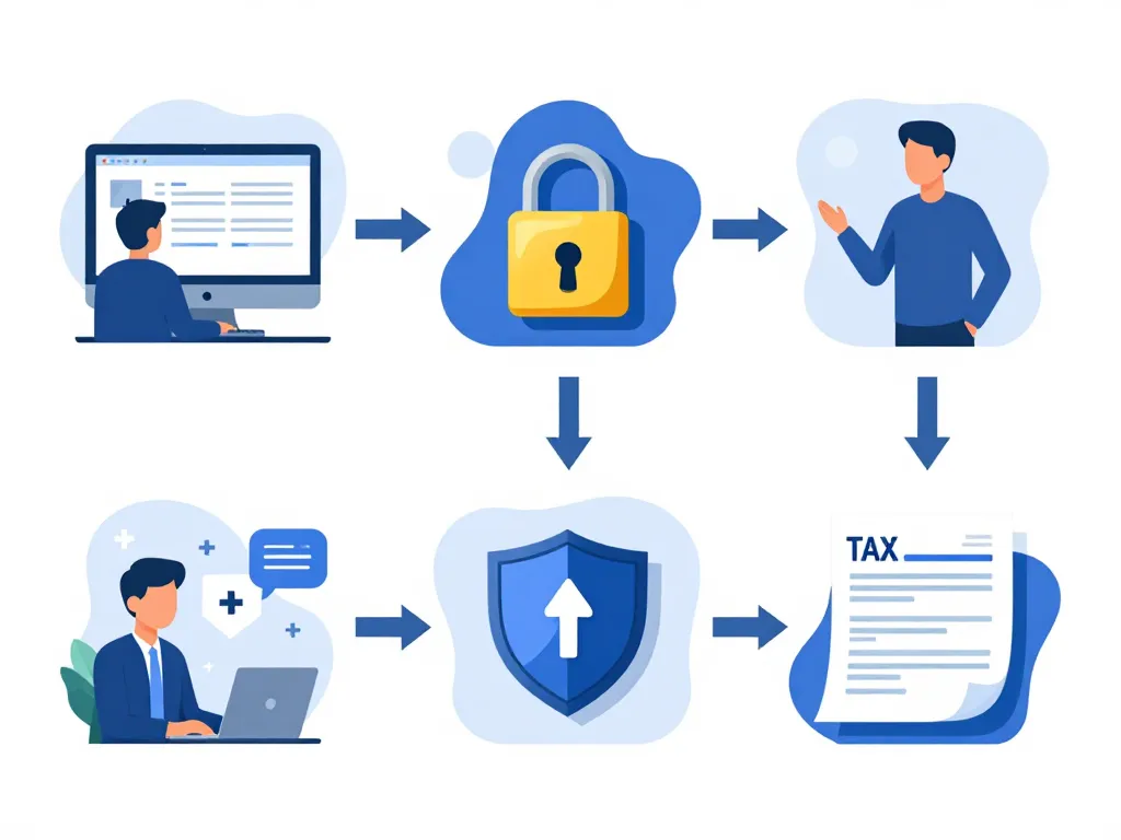 Diagramme étapes sécurisées declarationexpertise.fr déclaration impôt