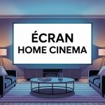 illustration ecran home cinema salon moderne