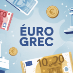 illustration centrale euro grec avec symboles historiques