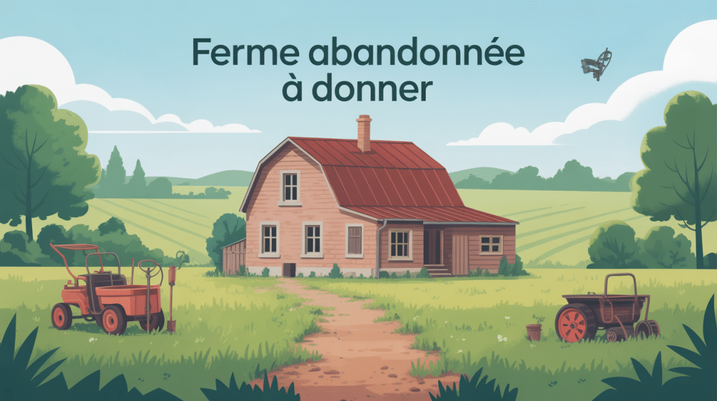 illustration ferme abandonnée à donner opportunité campagne