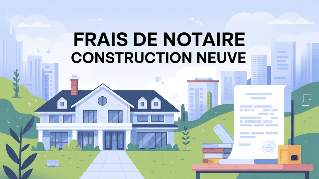 illustration frais de notaire sur construction neuve maison moderne