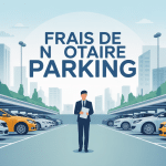 illustration frais de notaire sur parking notaire urbain