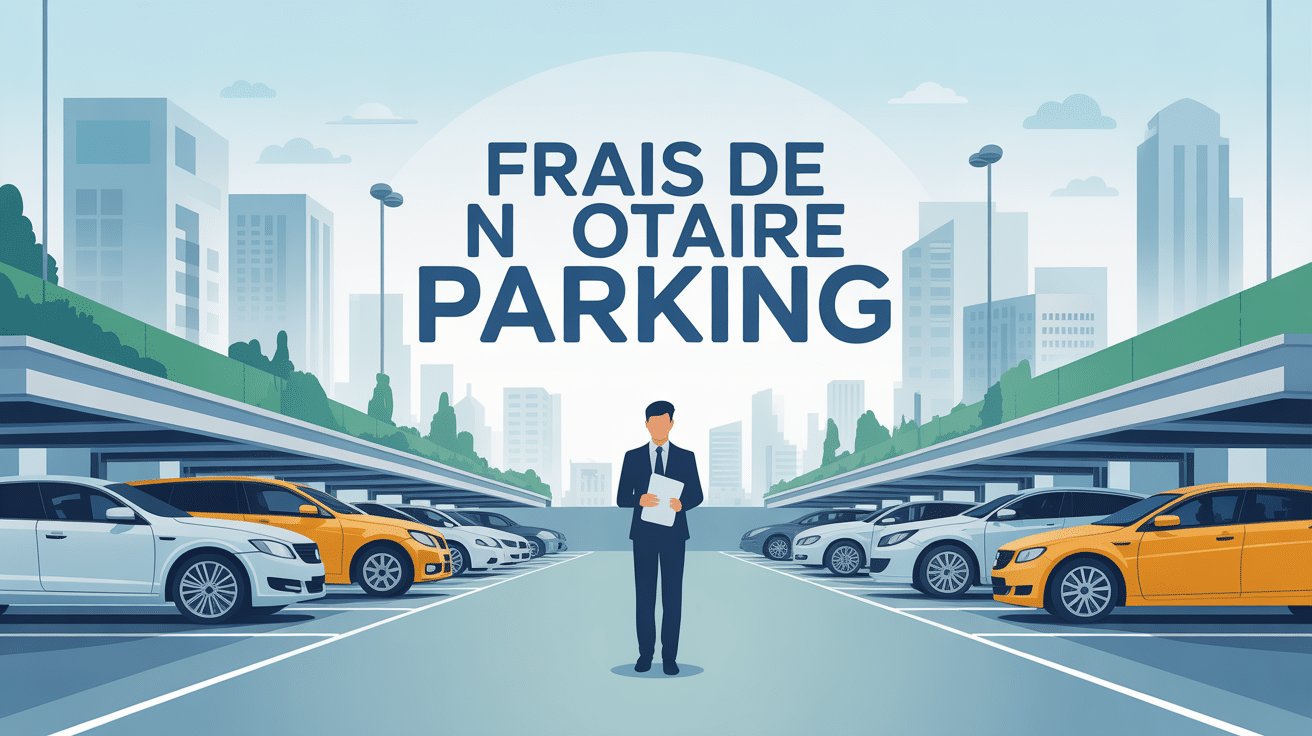 illustration frais de notaire sur parking notaire urbain