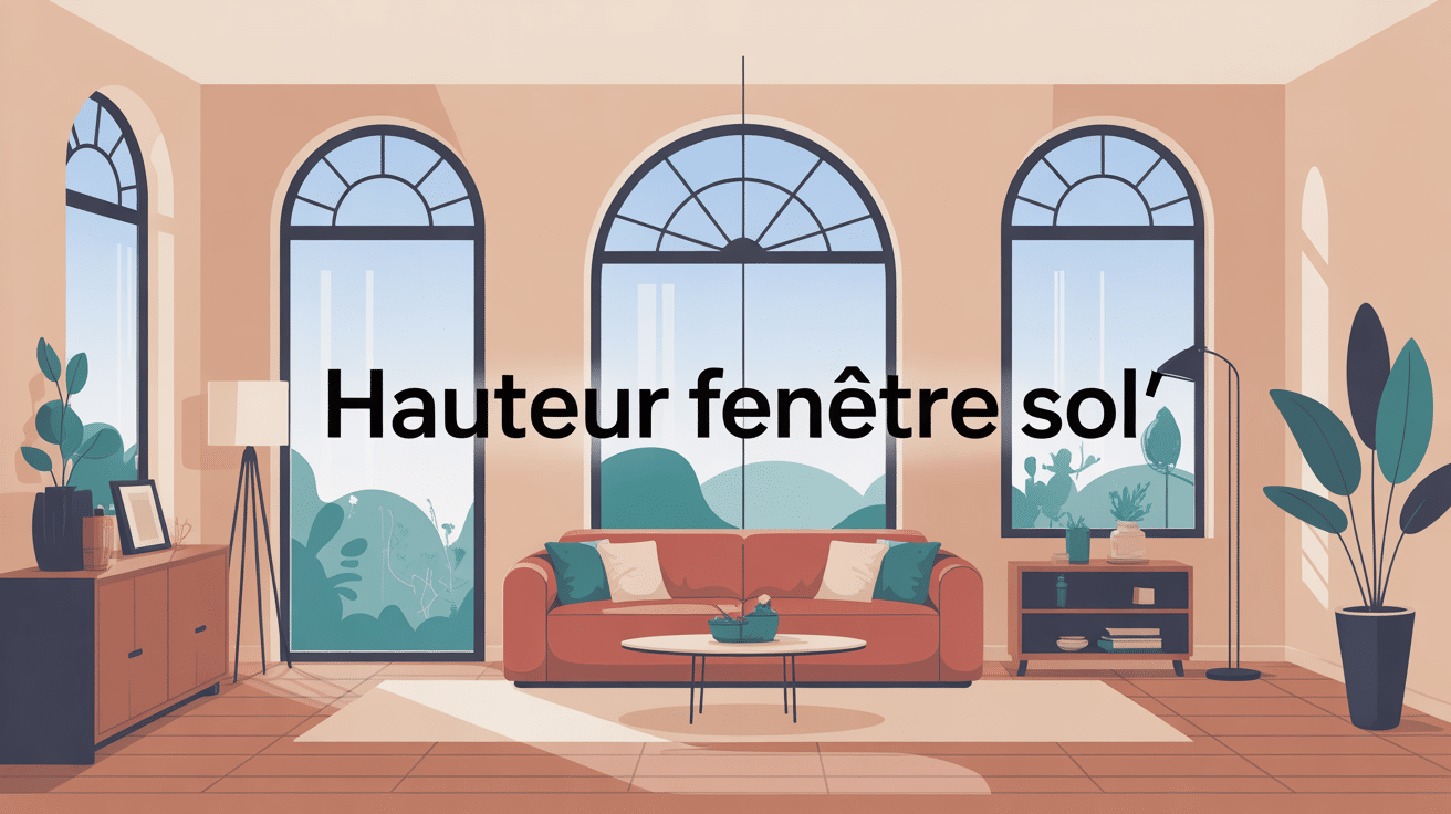 illustration hauteur fenetre sol dans intérieur contemporain