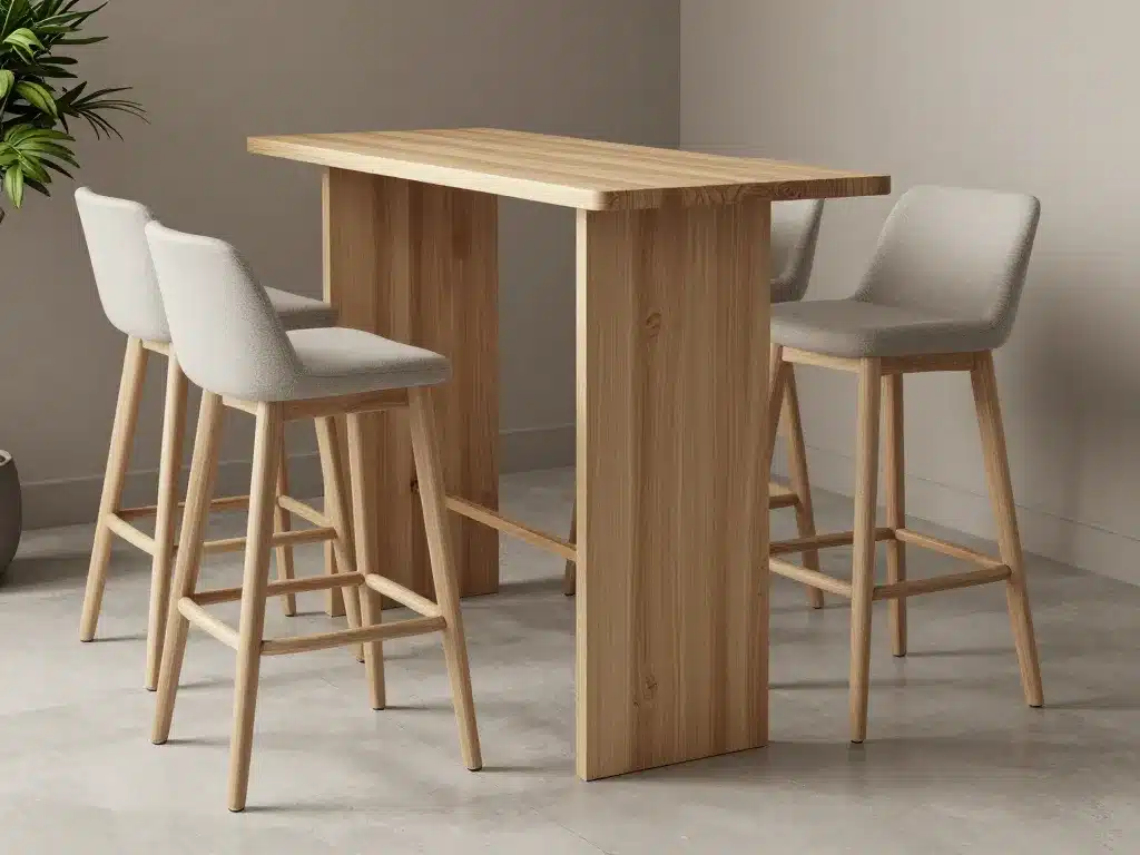 table haute mange debout et tabouret proportions ergonomiques