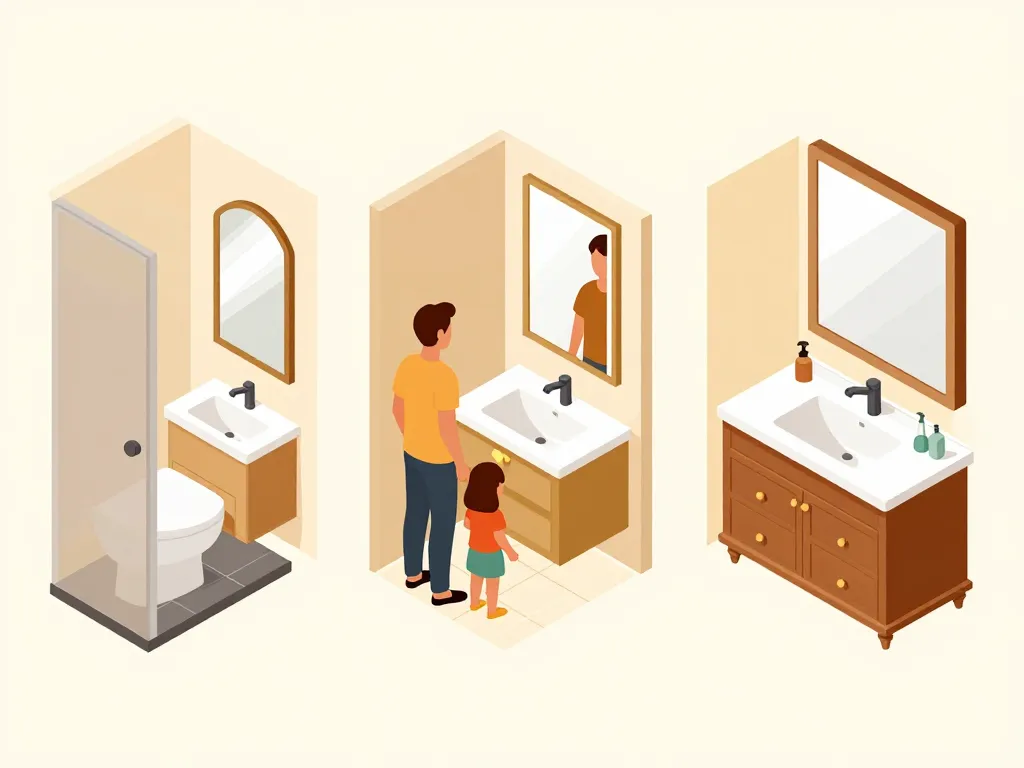 illustration hauteur plan vasque configurations salle de bain