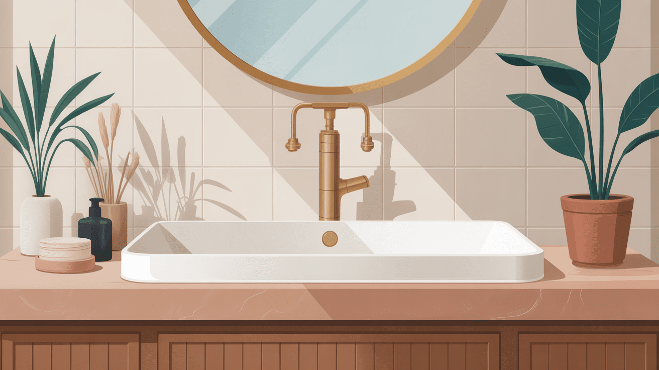 illustration hauteur plan vasque salle de bain moderne