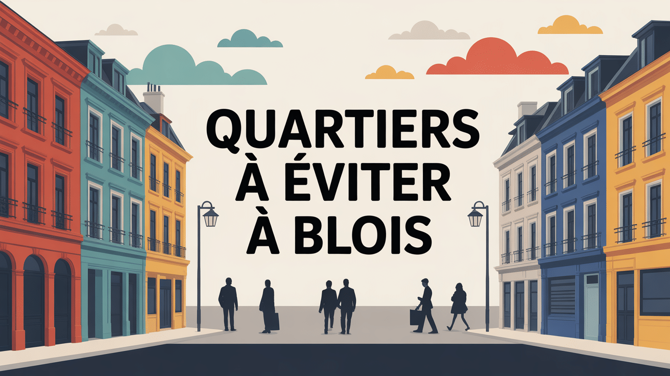 Illustration stylisée représentant les quartiers à éviter à Blois
