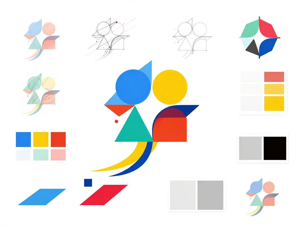 logo abstrait création formes couleurs process