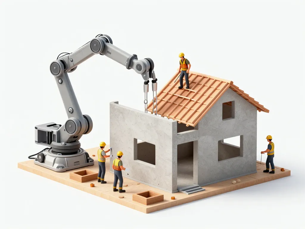 schéma étapes maison imprimée en 3d mur robotique et finitions classiques