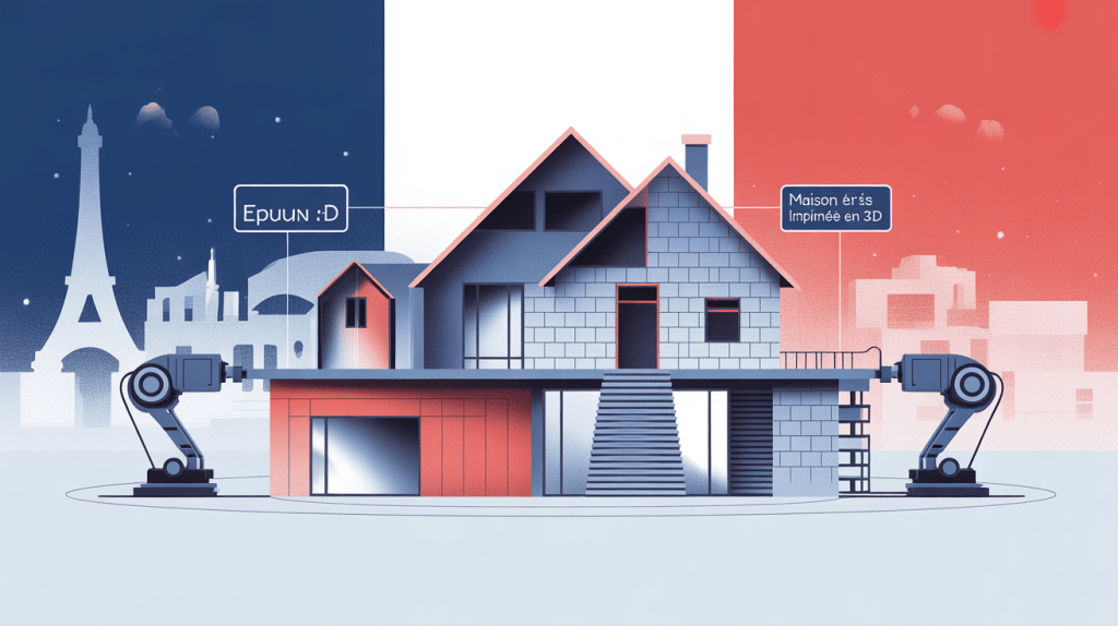 maison imprimée en 3d illustration construction robotique