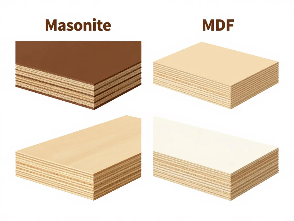 Diagramme visuel différences Masonite MDF aggloméré contreplaqué