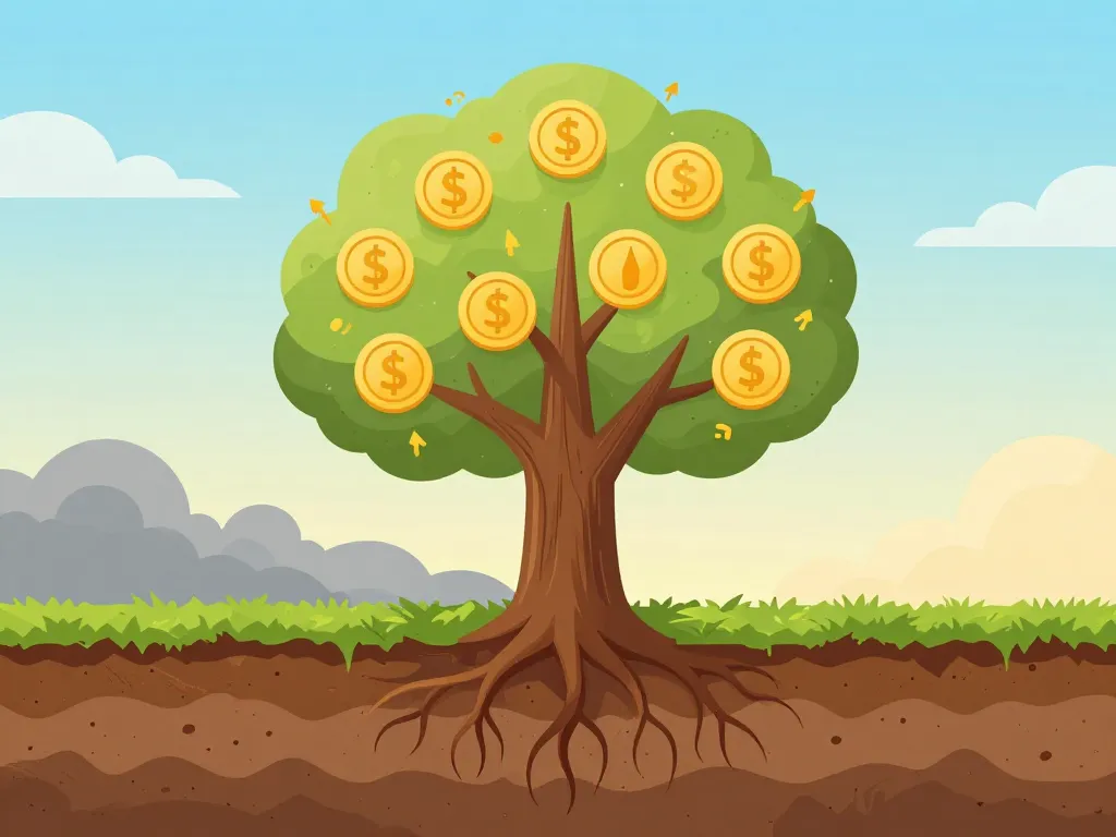 ne jamais vendre ses actions arbre croissance bénéfices