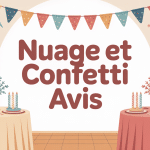nuage et confetti avis illustration décoration fête