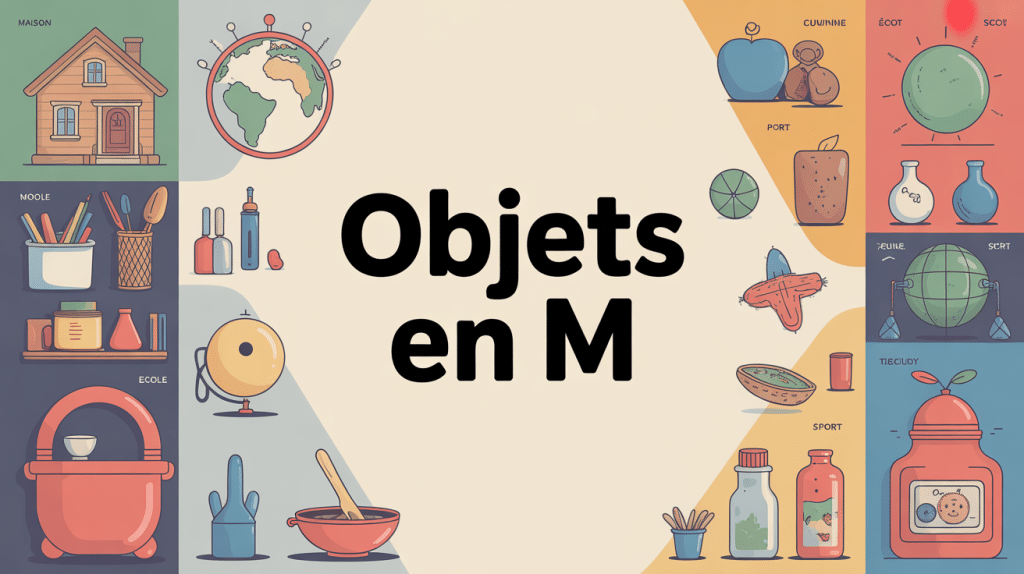 Illustration d’ensemble d’objets en m variés