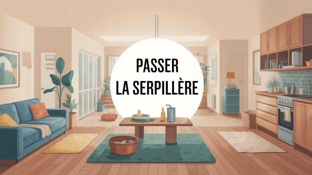 passer la serpillère illustration sols propres moderne