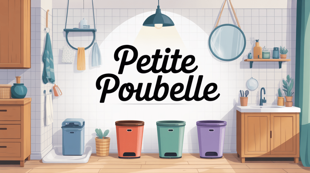 illustration des petits poubelles dans salle de bain bureau cuisine