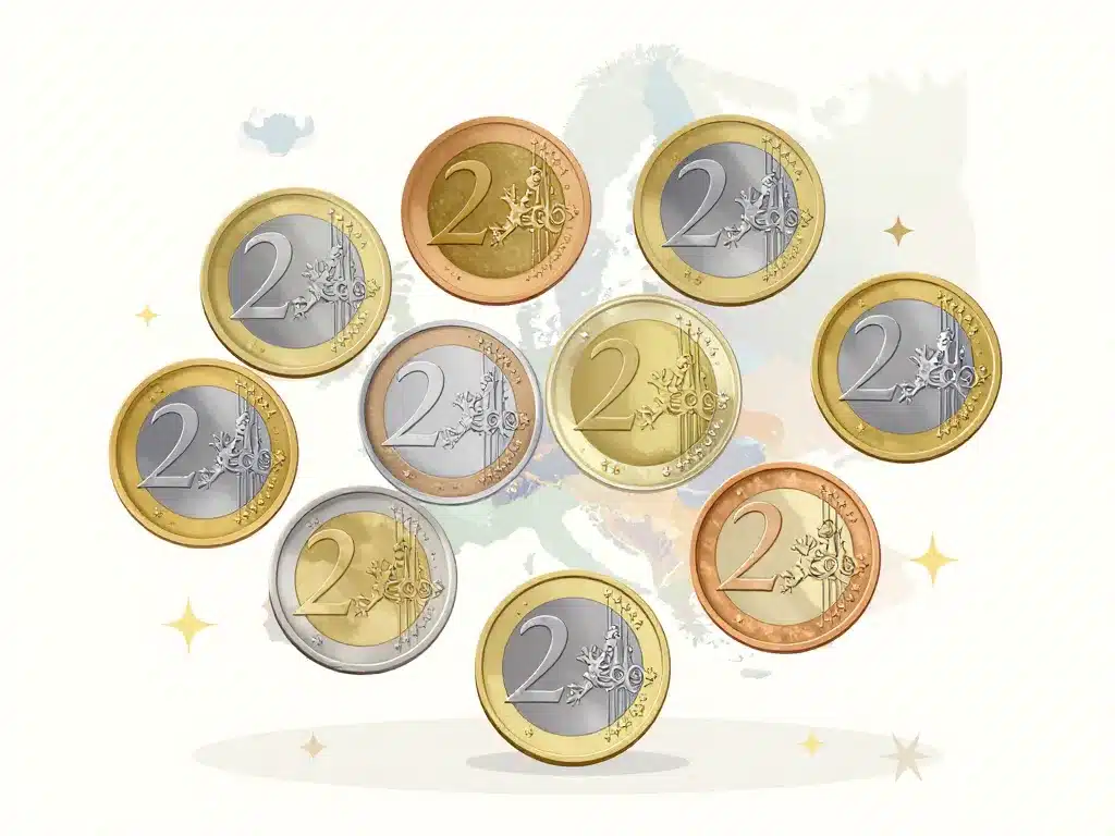 panorama visuel pieces 2 euro 2022 pays et designs