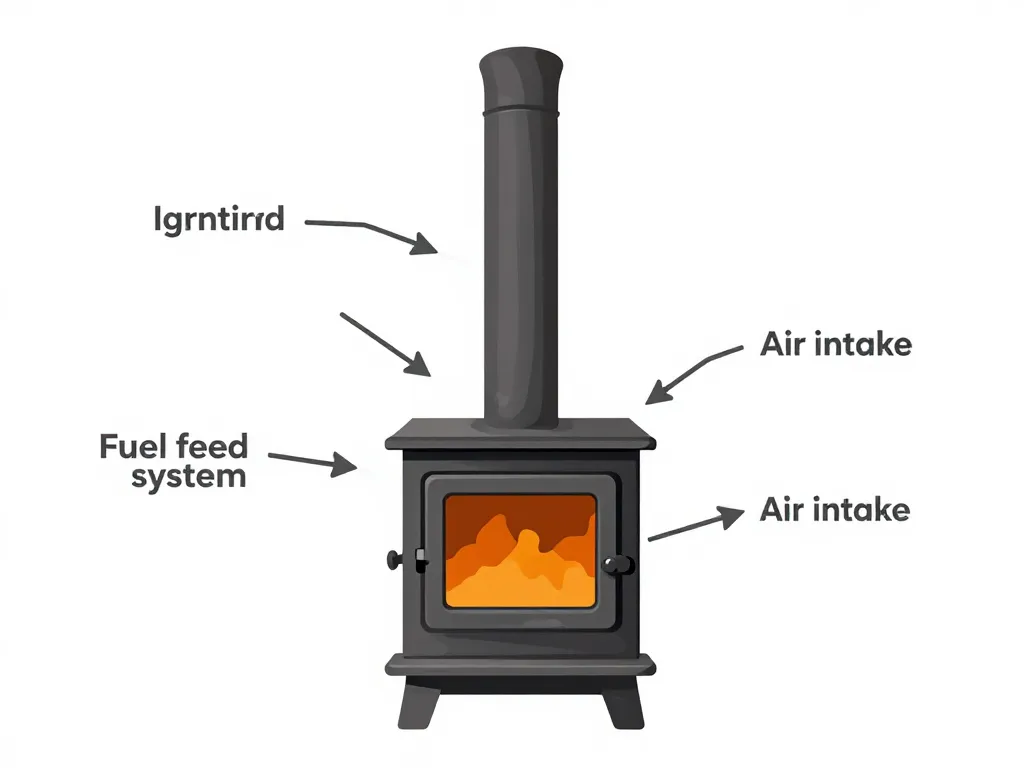 schéma poêle à pellet mcz problème zones courantes