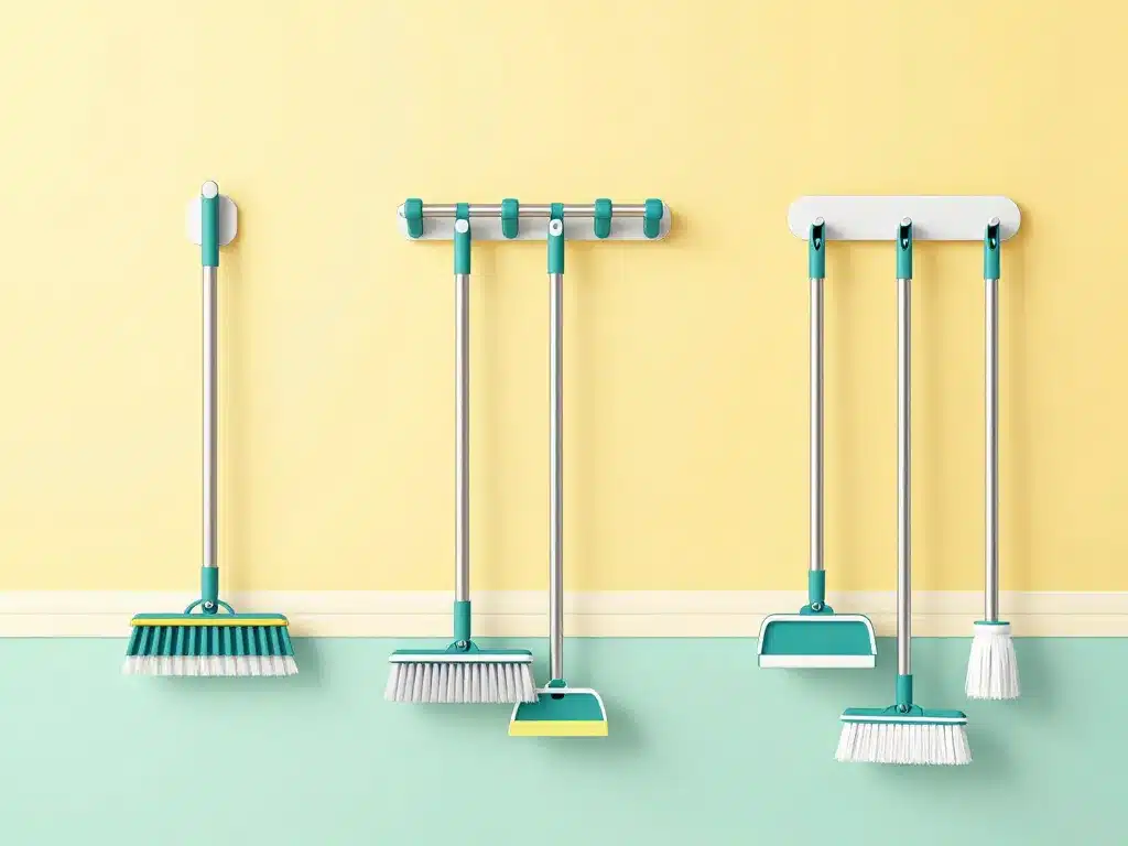 différents modèles porte balai mural organisation optimisée