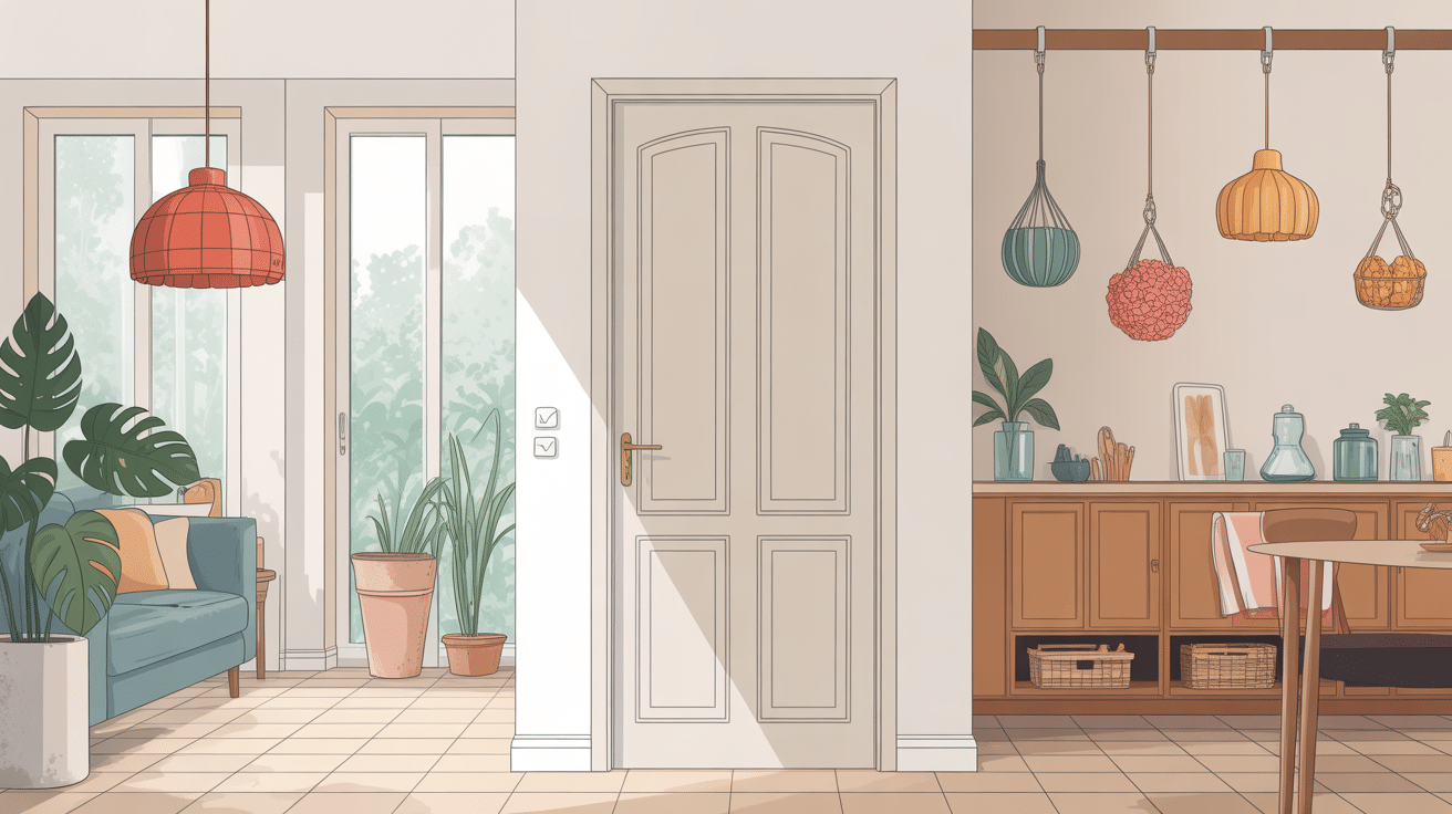 porte balai mural moderne organisé sur un mur lumineux