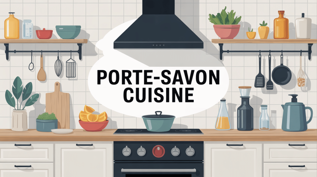porte-savon cuisine moderne et accessoires autour de l’évier