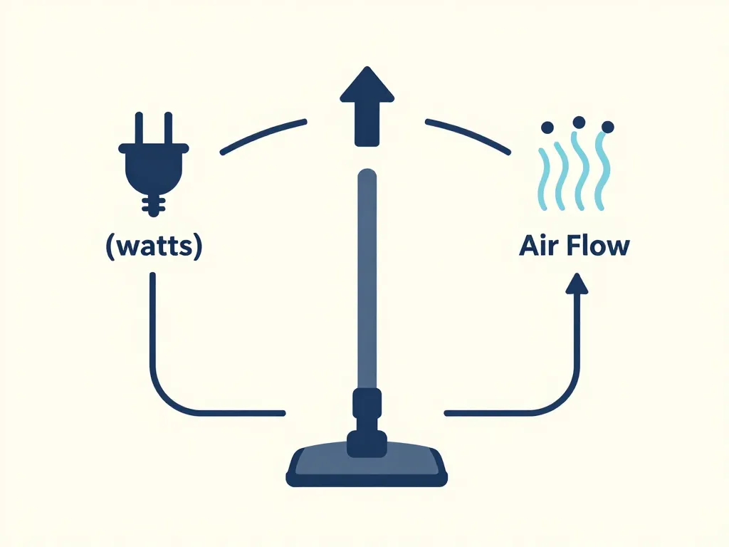puissance pour aspirateur diagramme conceptuel watts succion air