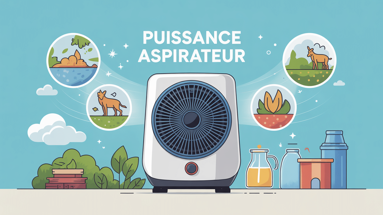 puissance pour aspirateur image centrale avec icônes performance