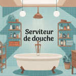 serviteur de douche bien organisé dans salle de bains élégante