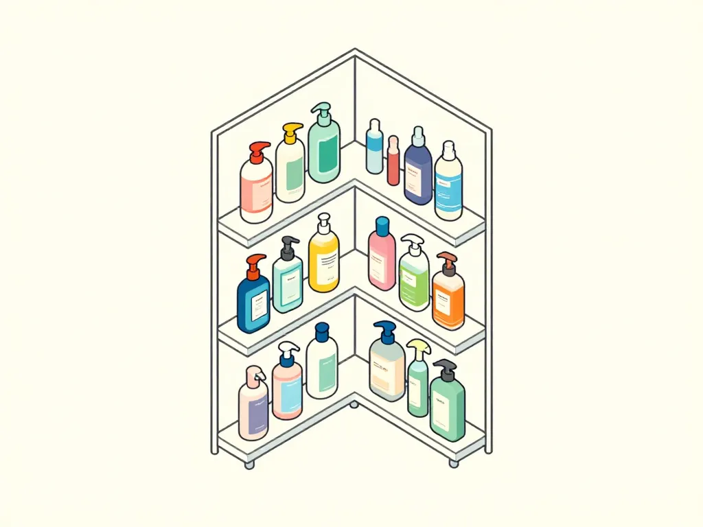 serviteur de douche organisation bouteilles accessoires