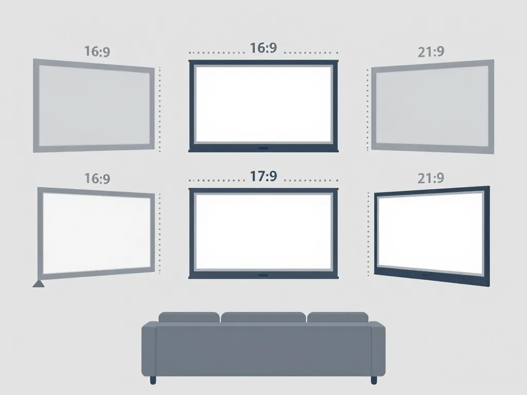 diagramme taille format ecran home cinema salon