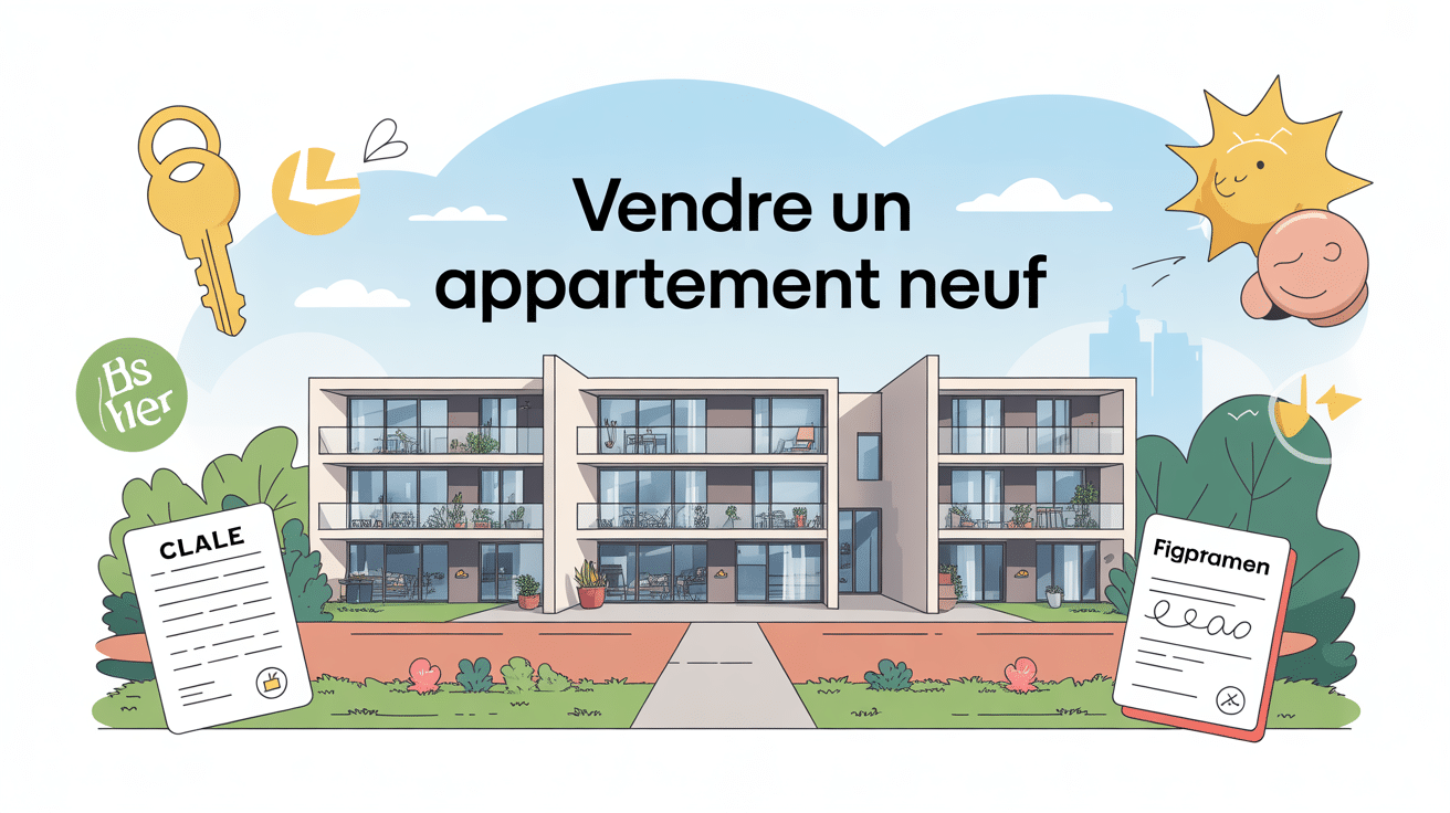 vendre appartement neuf illustration stylisée