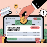 illustration virement surprise main banque sécurité