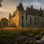 chateau de vau chavagnes les eaux façade crépuscule