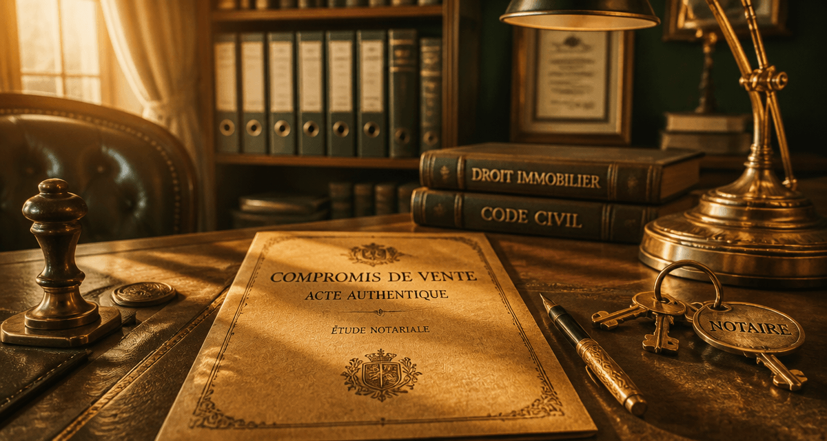 compromis de vente sans emprunt sur table de notaire
