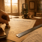 document d arpentage sur bureau de geometre expert