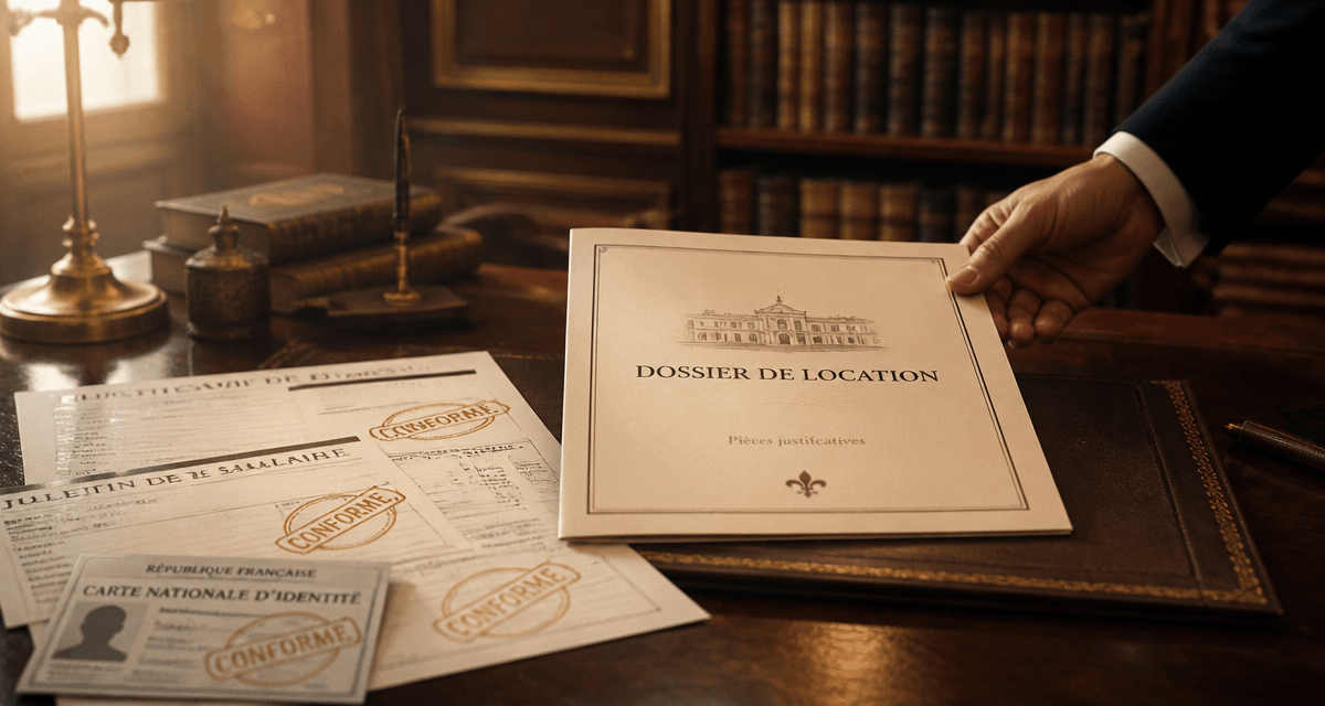 dossier pour location garant sur une table