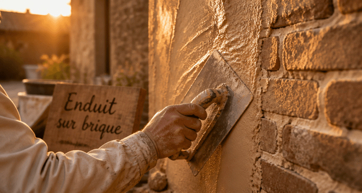 enduit sur brique mur ancien