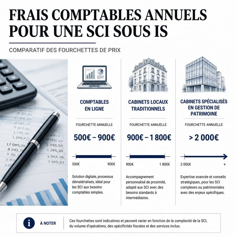 Comparatif des tarifs annuels d'un expert-comptable pour une SCI à l'IS
