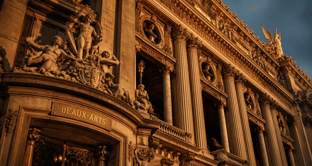 Façade Opéra Garnier style Beaux Arts ornements dorés