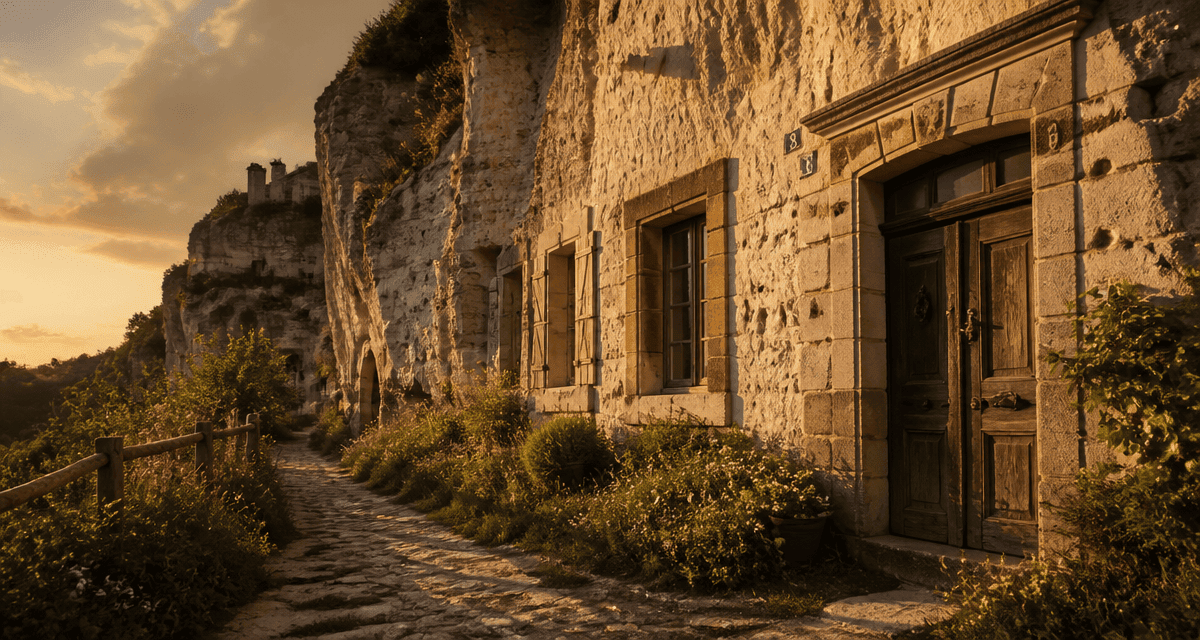 habitat troglodytique façade en tuffeau